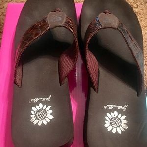 Yellow Box Wedge Sandals